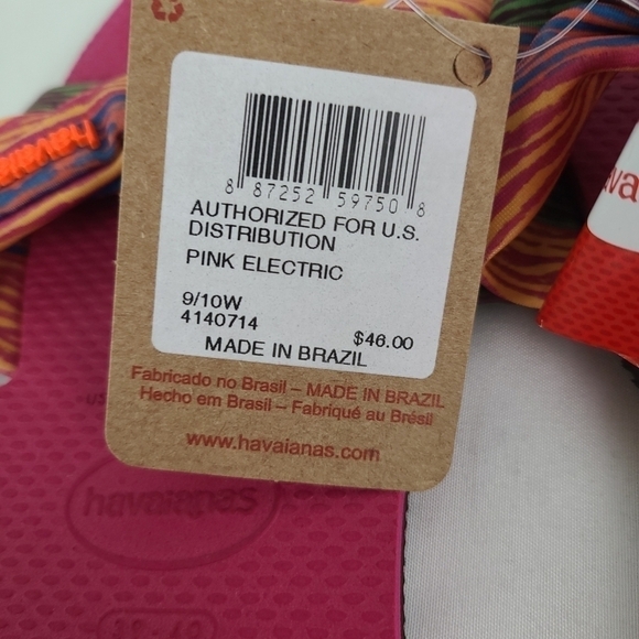 NEW Havaianas Women’s Flip Flop Sandals Pink Electric Size 9/10 MSRP $46 NWT - Picture 6 of 8